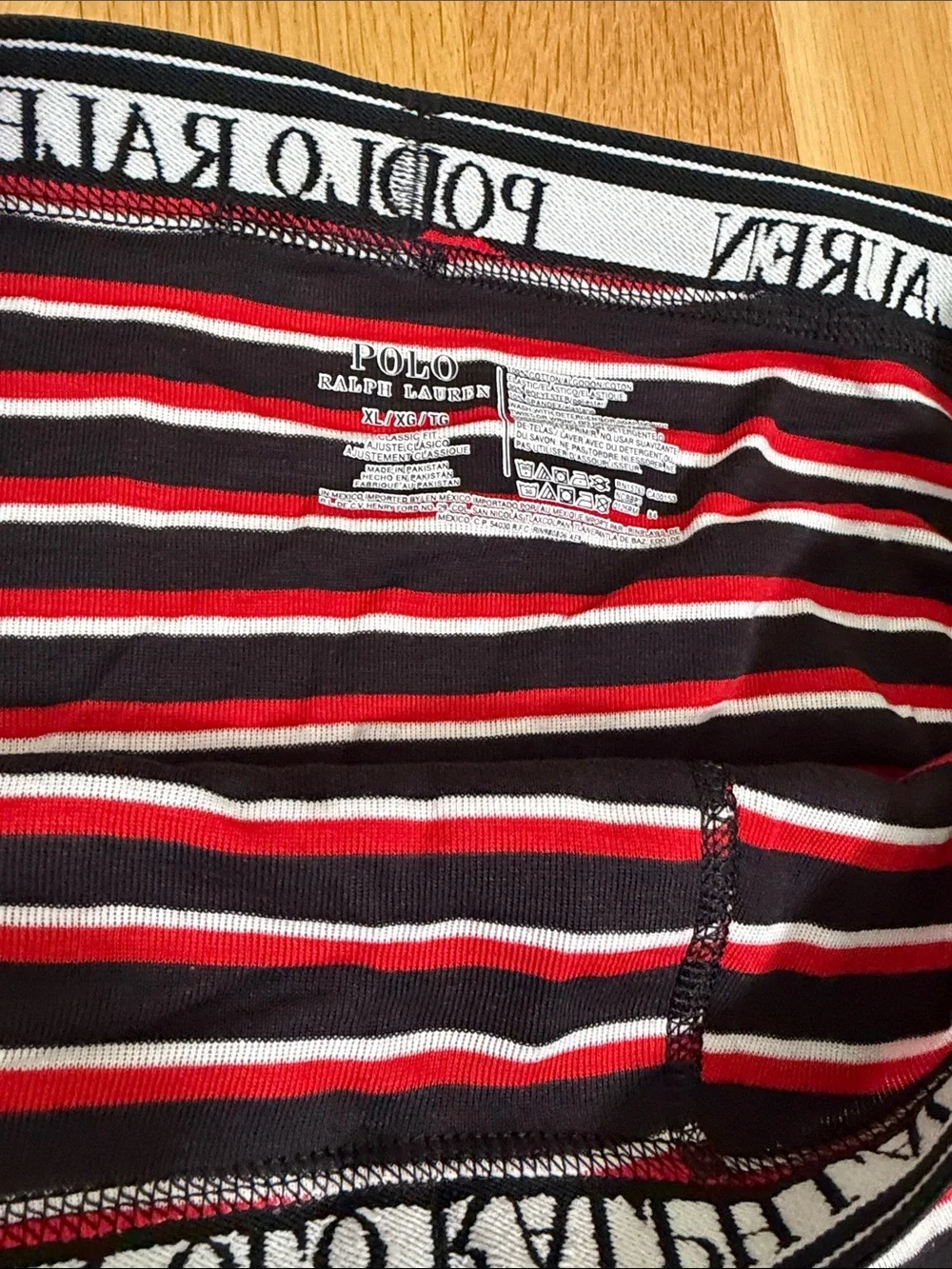 Polo by Ralph Lauren Black, Red & White Striped Boxer Briefs